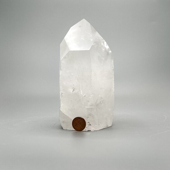 6" Clear Quartz Crystal Polished Point – Elevate Your Space with Positive Energy - Picture 9 of 9
